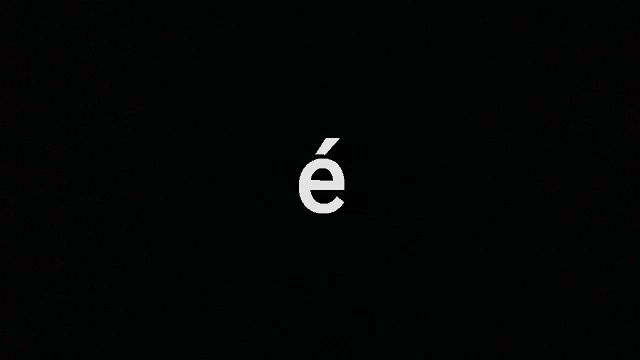a white letter e on a black background