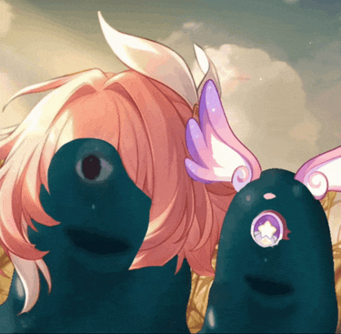 a drawing of a girl with pink hair and a star on her eye