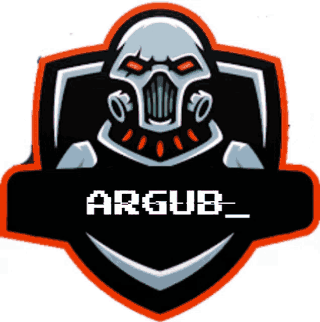 a logo with a skull in a gas mask that says argub_