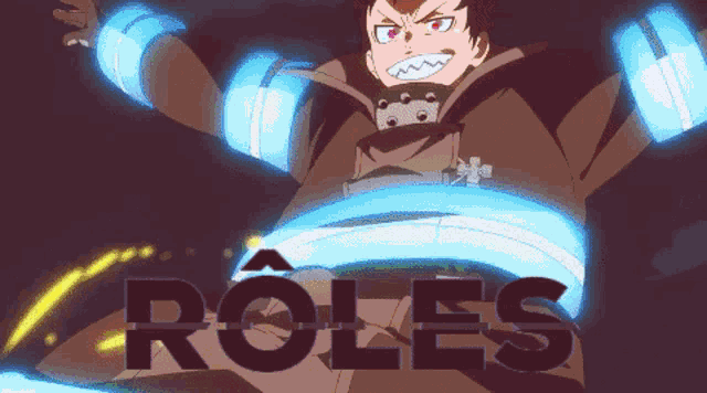 a cartoon character with the word roles on the bottom