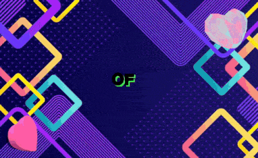 a colorful geometric background with the word of in the middle