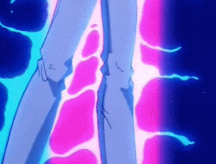 a close up of a person 's legs in a purple and blue background .