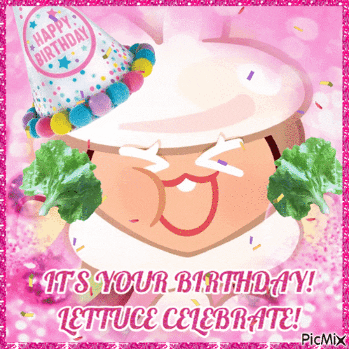 a birthday card that says happy birthday lettuce celebrate on it