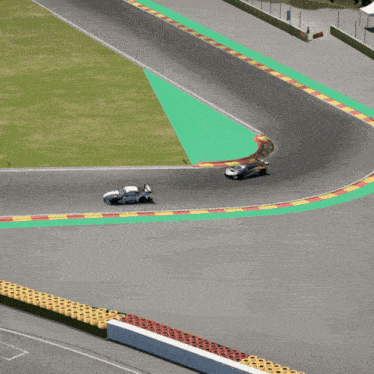 a race track with a sign that says " vredestein "