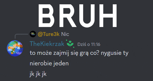 a screenshot of a discord conversation with the name bruh at the top