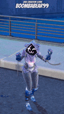 a video game character with the name boombabear99 on the top