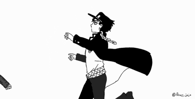 a black and white drawing of a man hugging another man and another man jumping in the air