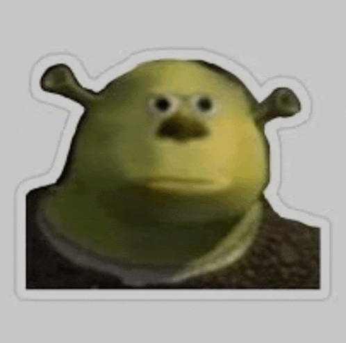 a sticker of shrek from monsters inc with a monkey face .
