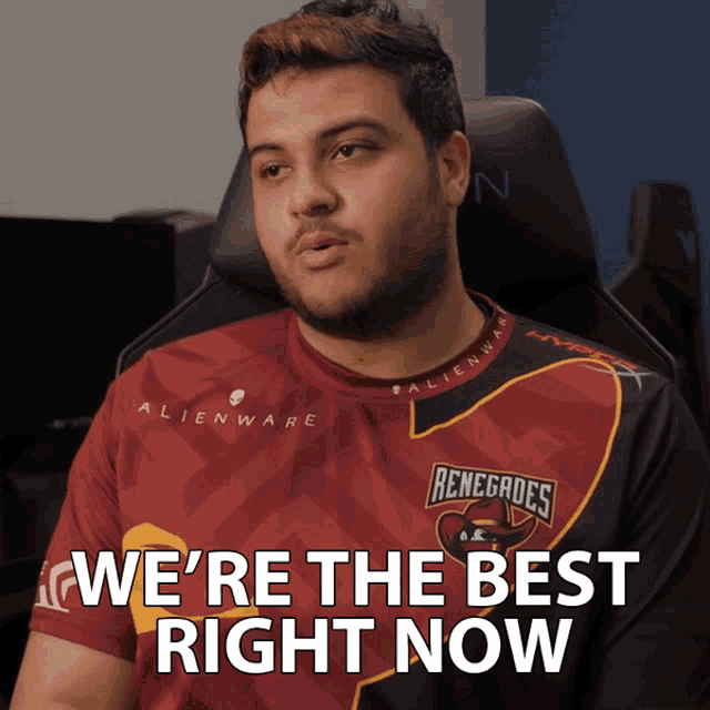 a man in a renegade 's jersey says we 're the best right now