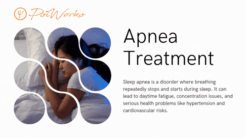 a poster that says apnea treatment with a picture of a woman sleeping