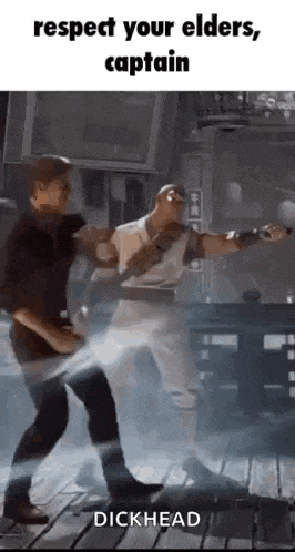 a couple of men are standing next to each other in a video game .