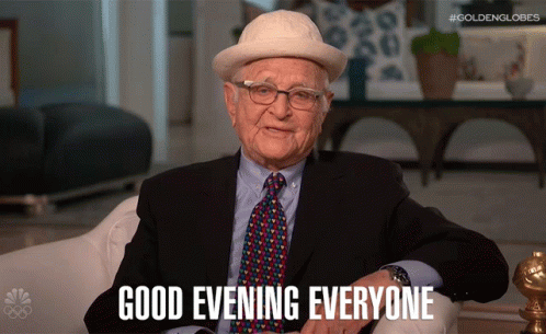 Good Evening Everyone Norman Lear GIF - Good Evening Everyone Norman Lear Golden Globes GIFs