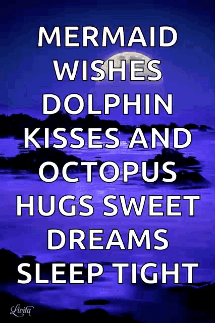 a poster with the words mermaid wishes dolphin kisses and octopus hugs sweet dreams sleep tight