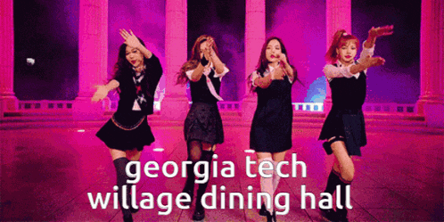 georgia tech willage dining hall is displayed on a poster