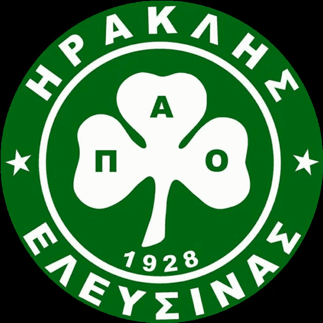 a green circle with a clover and the year 1928 on it