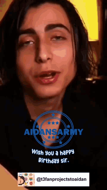 a video of a young man wishing you a happy birthday sir