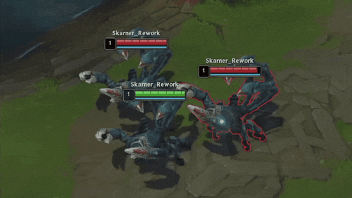 a screenshot of a video game with a monster named skarner_rework