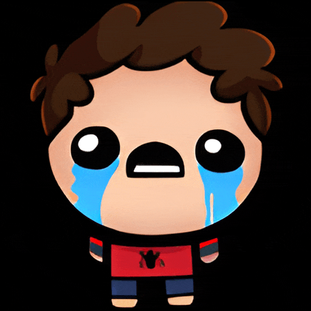 a cartoon of a boy with a spider on his shirt is crying