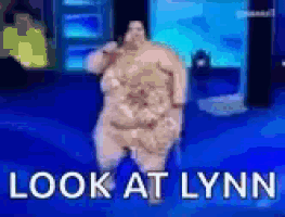 a pixelated image of a person with the words look at lynn written below them