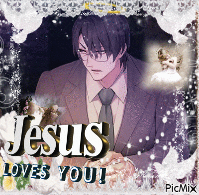 jesus loves you written on a picture of a man