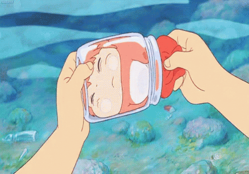 Ponyo Stuck GIF - Ponyo Stuck Jar GIFs