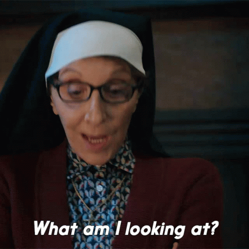 What Am I Looking At Sister Andrea GIF - What Am I Looking At Sister Andrea Evil F Is For Fire GIFs