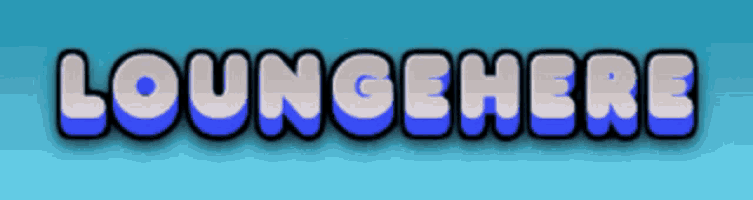 a blue background with the word loungehere in white and blue letters