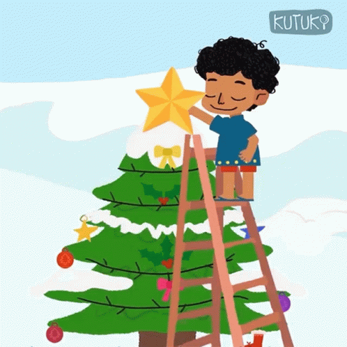 Putting The Star On The Tree Kutu GIF - Putting The Star On The Tree Kutu Kutuki GIFs
