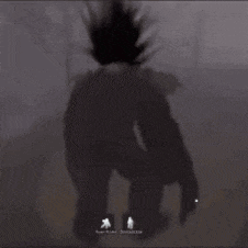 a silhouette of a person standing in the dark with a blurred background .