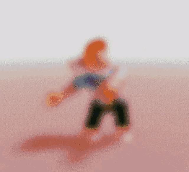a pixelated image of a roblox character in a blue shirt