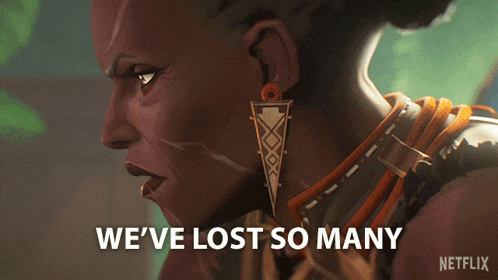a cartoon of a woman with the words " we 've lost so many " below her