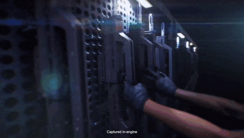 a video game screen shows a man with a eye patch and the words captured in engine