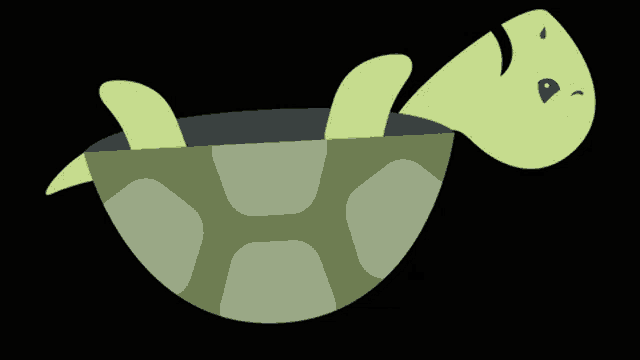 a green turtle is laying on its back with its head sticking out