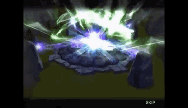 a screenshot of a video game with the word skip on the bottom right