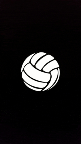 a white volleyball is sitting on a black surface .