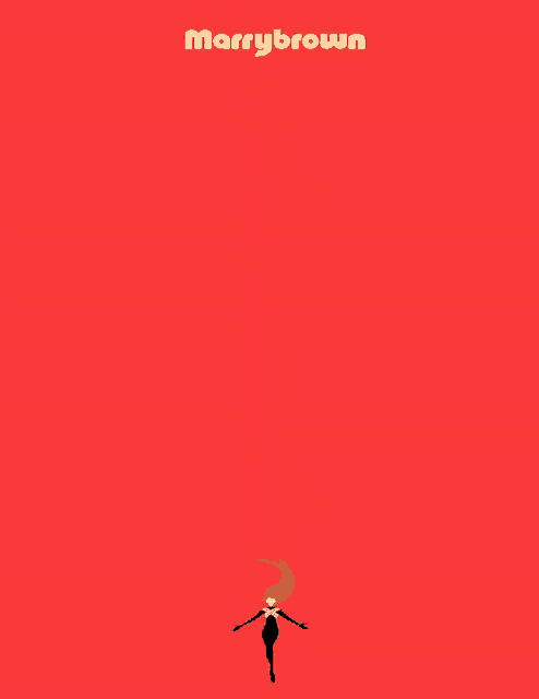a poster for marrybrown shows a woman and an eagle on a red background