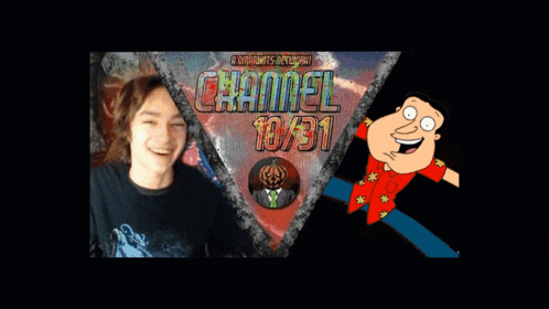 a picture of a man and a cartoon character with the words channel 10:31 on it