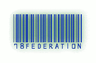 a blue and green barcode with the words 78 federation below it