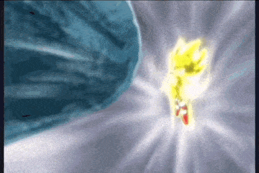 sonic the hedgehog is flying through the air in a video game scene