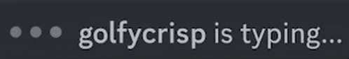 the word golfycrisp is typing on a dark background