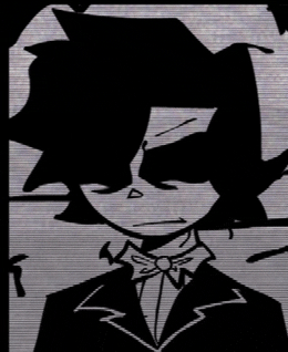 a black and white drawing of a person wearing a suit and tie .