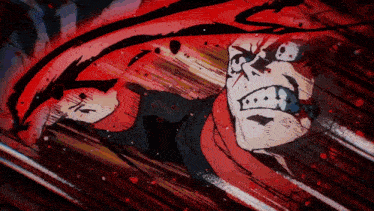 a cartoon drawing of a man with blood coming out of his eye
