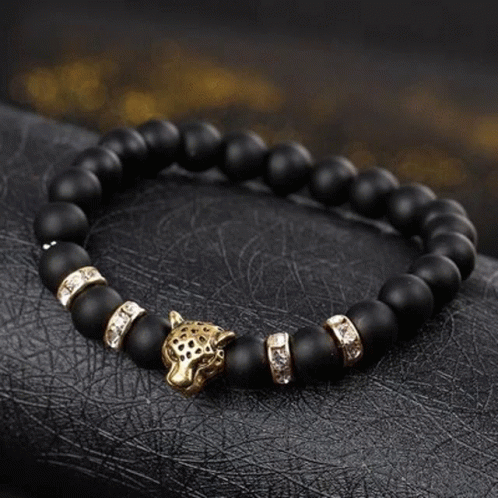 Leopard Black Stone Bracelet GIF - Leopard Black Stone Bracelet GIFs