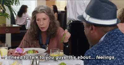 Bringing Up The Mushy Stuff With Friends GIF - Grace And Frankie Feelings Mushy GIFs