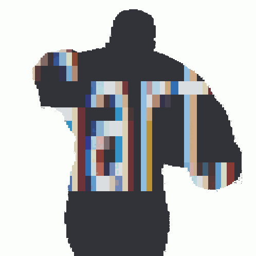 a silhouette of a man with the word art written on it