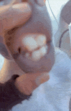 a close up of a person holding something in their hand