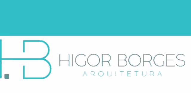 a logo for higor borges arquitetura with a blue and white background