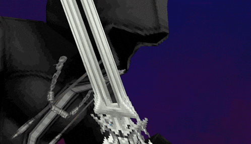 a pixel art of a skeleton with a sword