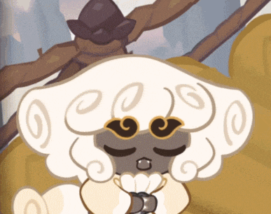 a cartoon drawing of a sheep with a hat on