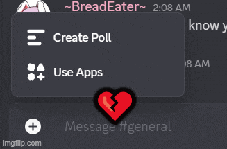 a screenshot of a chat with the name bread eater